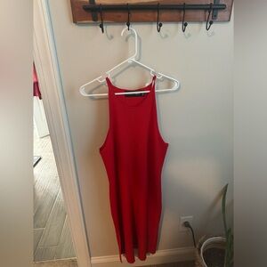NWT Gabrielle Union NY & Company red halter ribbed dress Size XL